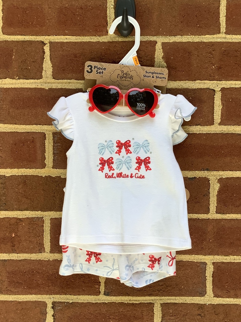 NWT Baby Essentials Patriotic Americana Short Tee Set 12M